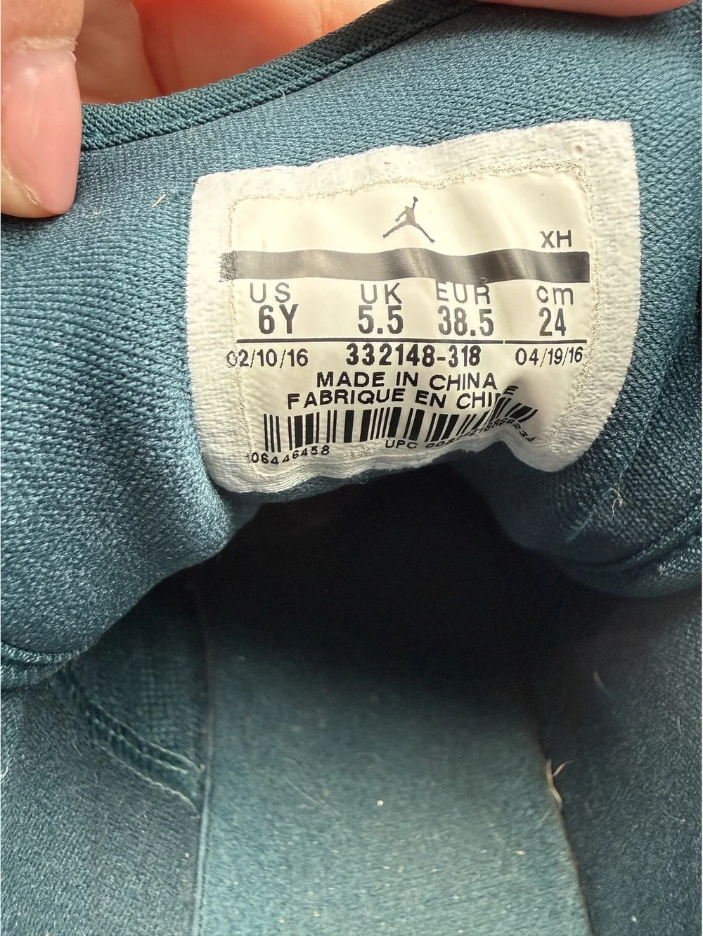 Nike Air Jordan 1 Mid Teal and Black Sneakers, Youth Size 6
